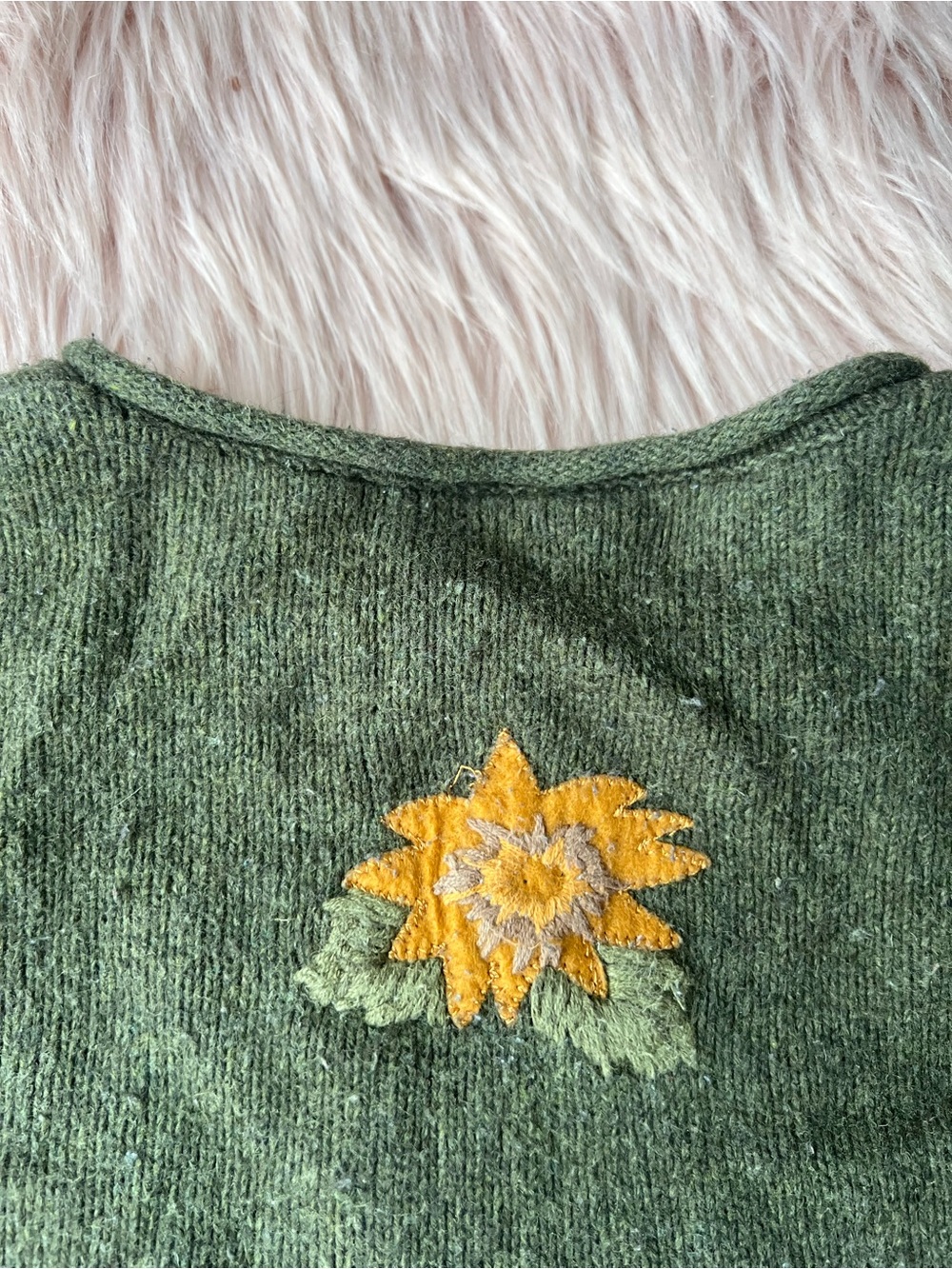 croft & barrow Embroidered Fall Sweater Wool Cotton Rabbit Blend Cottagecore - Picture 8 of 10